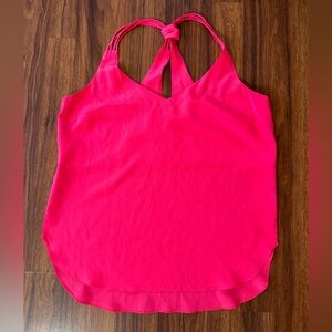 Amanda Uprichard Women’s 100% Silk Racerback Tank Size S Hot Pink